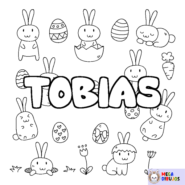 Coloración del nombre TOBIAS - decorado Pascua