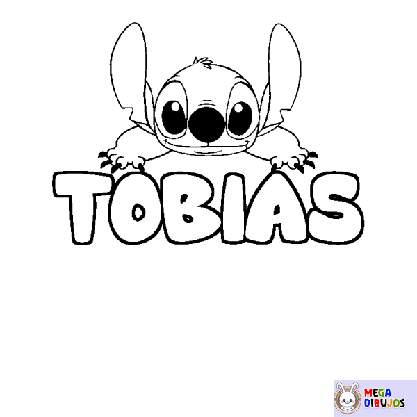 Coloración del nombre TOBIAS - decorado Stitch