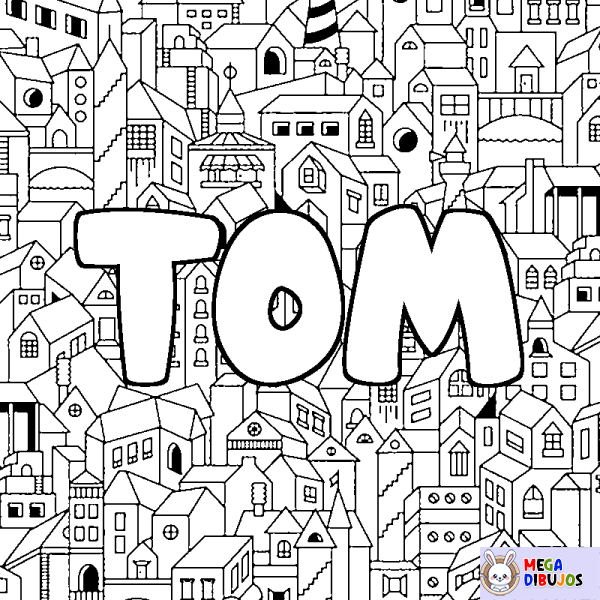 Coloración del nombre TOM - decorado ciudad