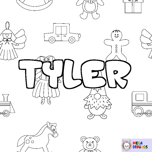 Coloración del nombre TYLER - decorado juguetes