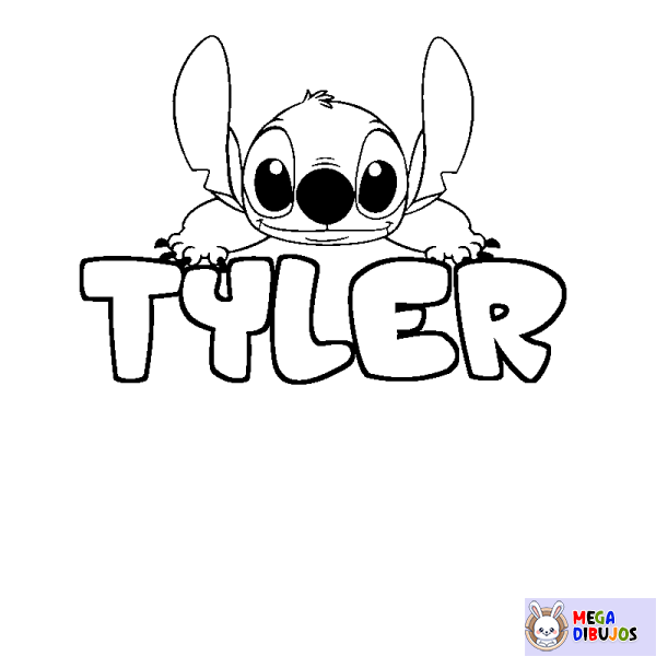 Coloración del nombre TYLER - decorado Stitch