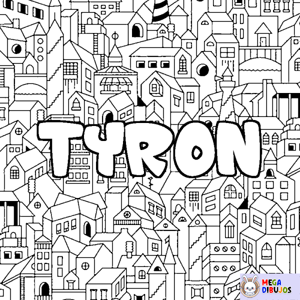 Coloración del nombre TYRON - decorado ciudad