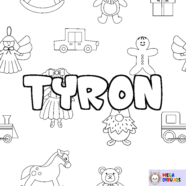 Coloración del nombre TYRON - decorado juguetes