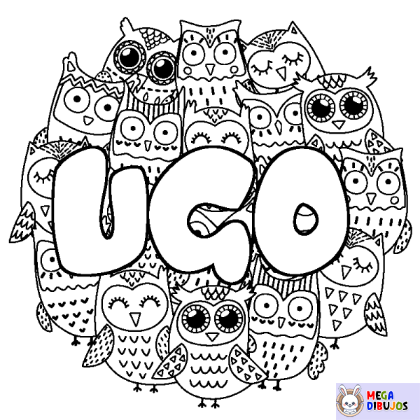 Coloración del nombre UGO - decorado b&uacute;hos