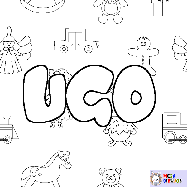 Coloración del nombre UGO - decorado juguetes