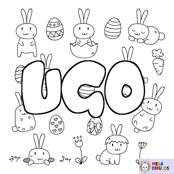 Coloración del nombre UGO - decorado Pascua