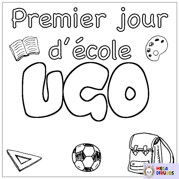 Coloración del nombre UGO - decorado primer d&iacute;a de escuela