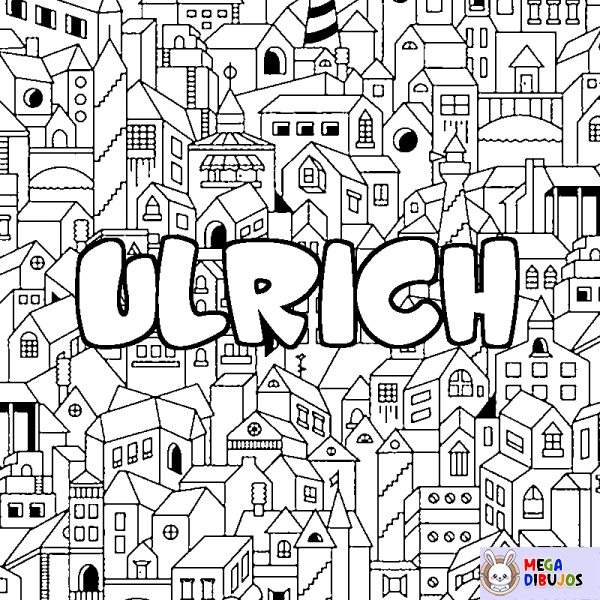 Coloración del nombre ULRICH - decorado ciudad