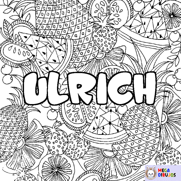 Coloración del nombre ULRICH - decorado mandala de frutas