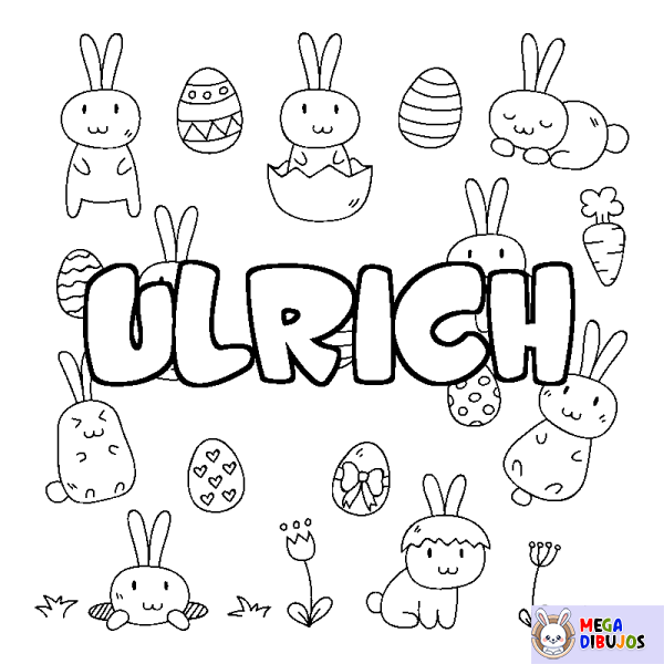 Coloración del nombre ULRICH - decorado Pascua