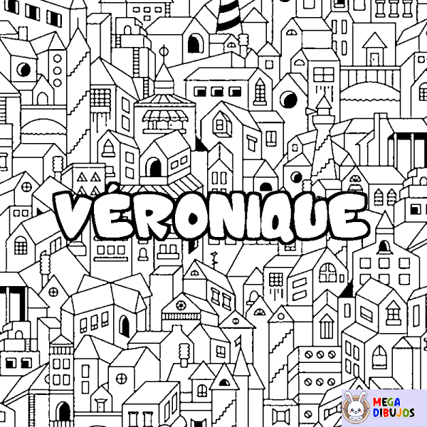 Coloración del nombre V&Eacute;RONIQUE - decorado ciudad