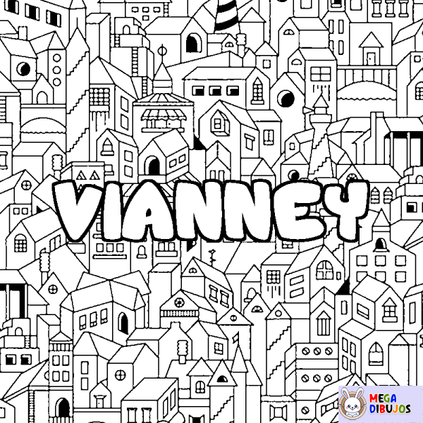 Coloración del nombre VIANNEY - decorado ciudad