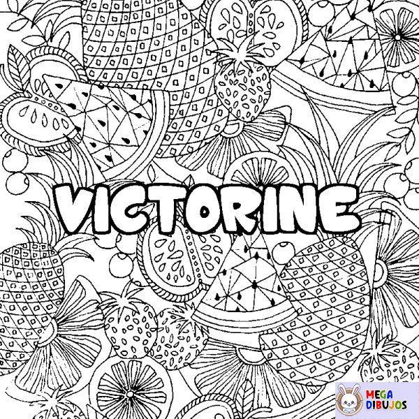 Coloración del nombre VICTORINE - decorado mandala de frutas