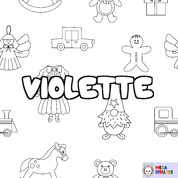 Coloración del nombre VIOLETTE - decorado juguetes