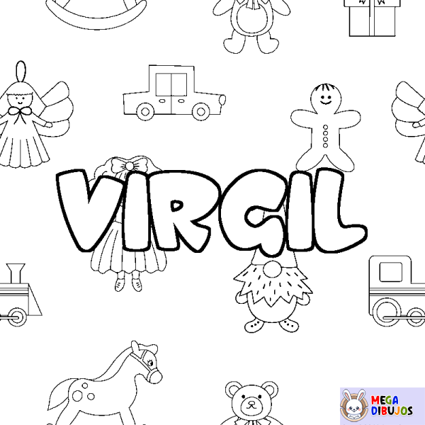 Coloración del nombre VIRGIL - decorado juguetes