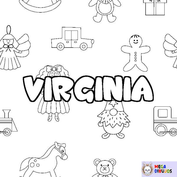 Coloración del nombre VIRGINIA - decorado juguetes