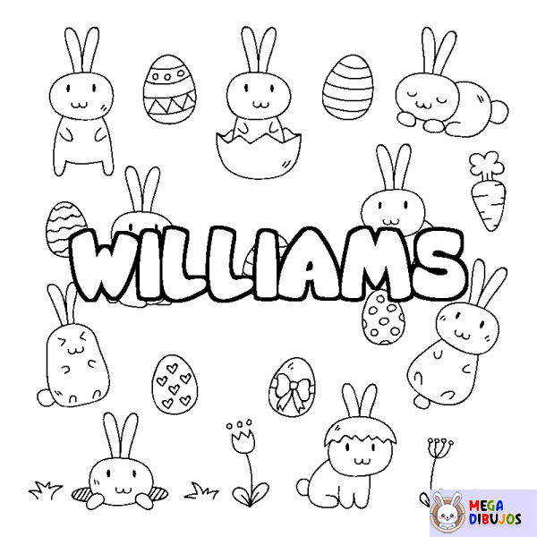 Coloración del nombre WILLIAMS - decorado Pascua