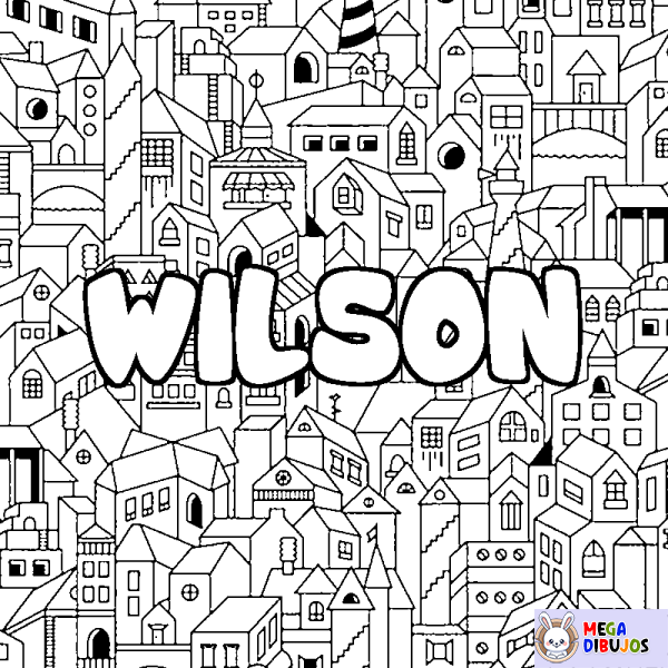 Coloración del nombre WILSON - decorado ciudad