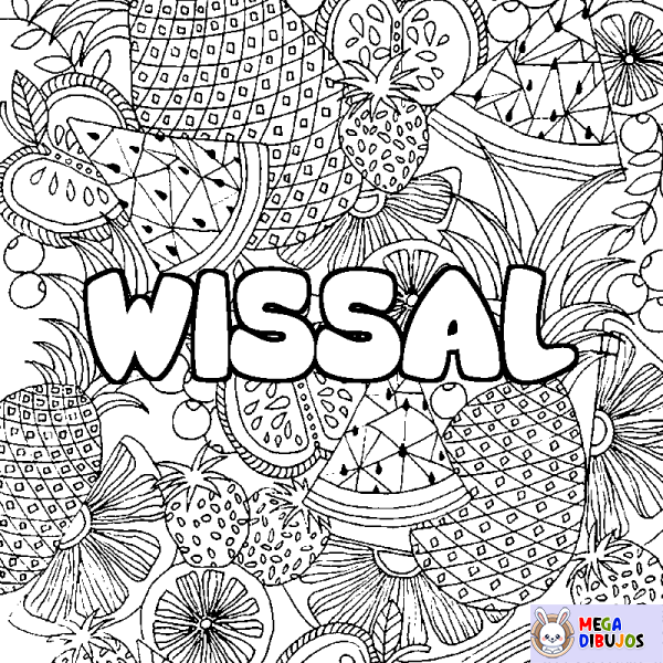 Coloración del nombre WISSAL - decorado mandala de frutas