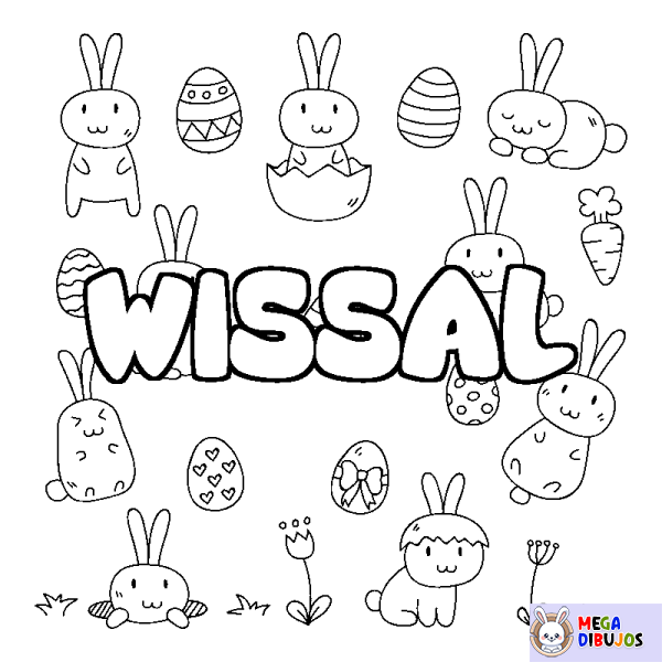 Coloración del nombre WISSAL - decorado Pascua