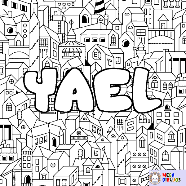 Coloración del nombre YAEL - decorado ciudad