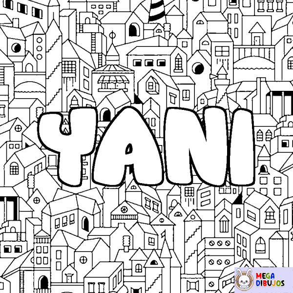 Coloración del nombre YANI - decorado ciudad