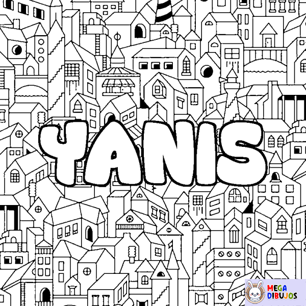 Coloración del nombre YANIS - decorado ciudad