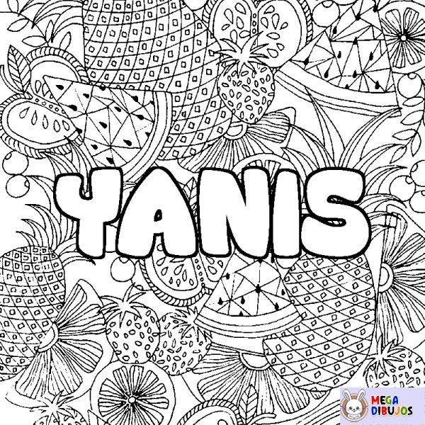 Coloración del nombre YANIS - decorado mandala de frutas