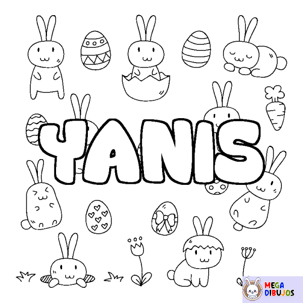 Coloración del nombre YANIS - decorado Pascua