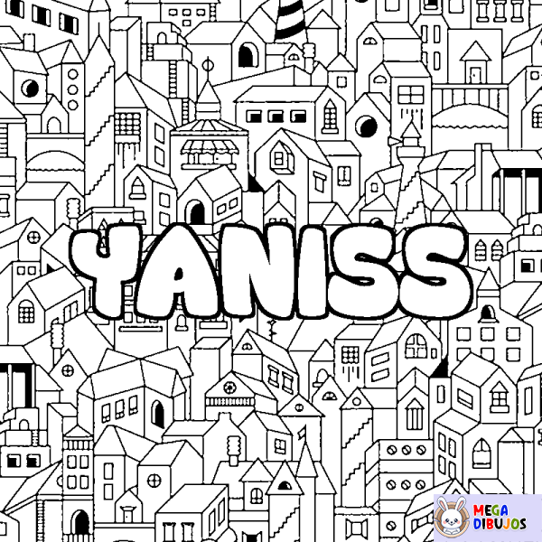 Coloración del nombre YANISS - decorado ciudad