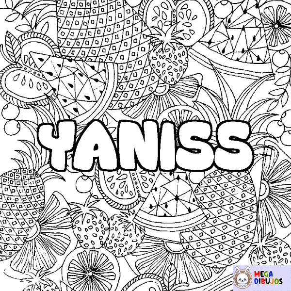 Coloración del nombre YANISS - decorado mandala de frutas