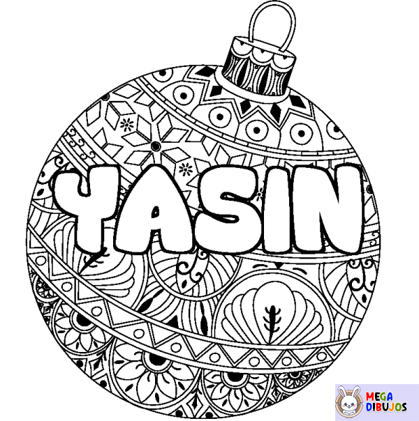 Coloración del nombre YASIN - decorado bola de Navidad