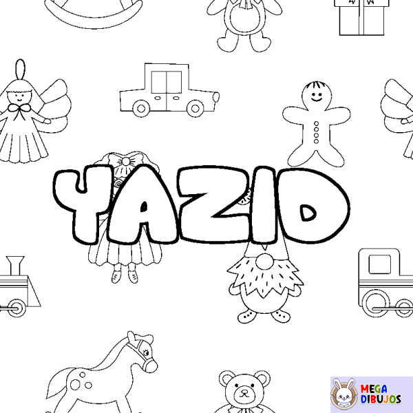 Coloración del nombre YAZID - decorado juguetes