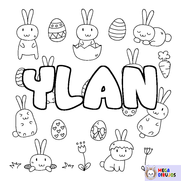 Coloración del nombre YLAN - decorado Pascua