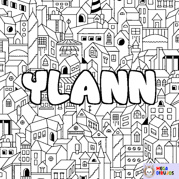 Coloración del nombre YLANN - decorado ciudad