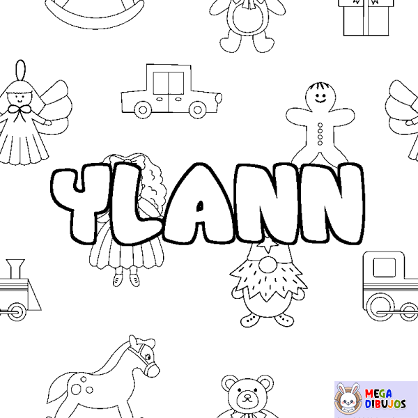 Coloración del nombre YLANN - decorado juguetes