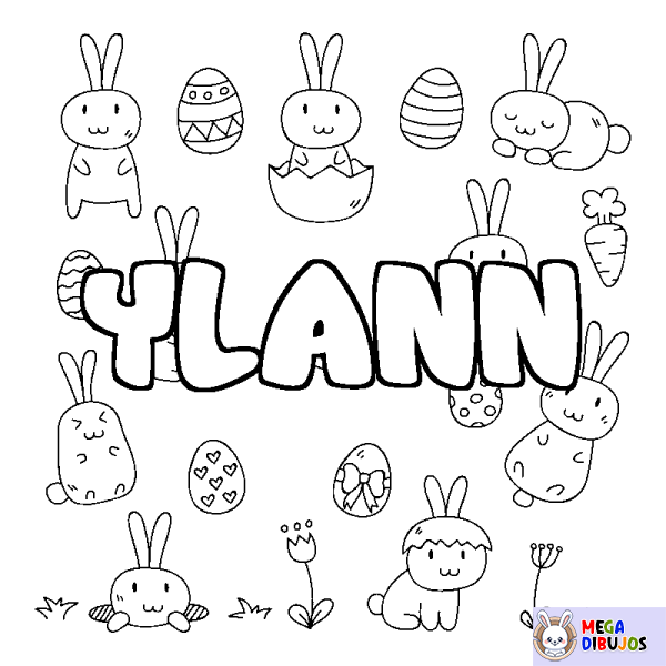 Coloración del nombre YLANN - decorado Pascua