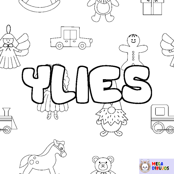 Coloración del nombre YLIES - decorado juguetes