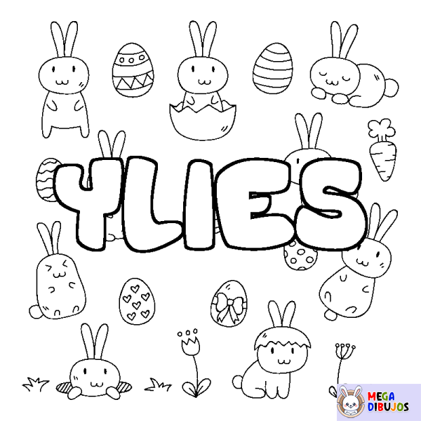 Coloración del nombre YLIES - decorado Pascua