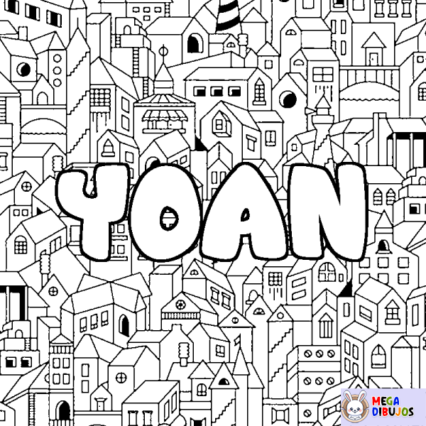 Coloración del nombre YOAN - decorado ciudad