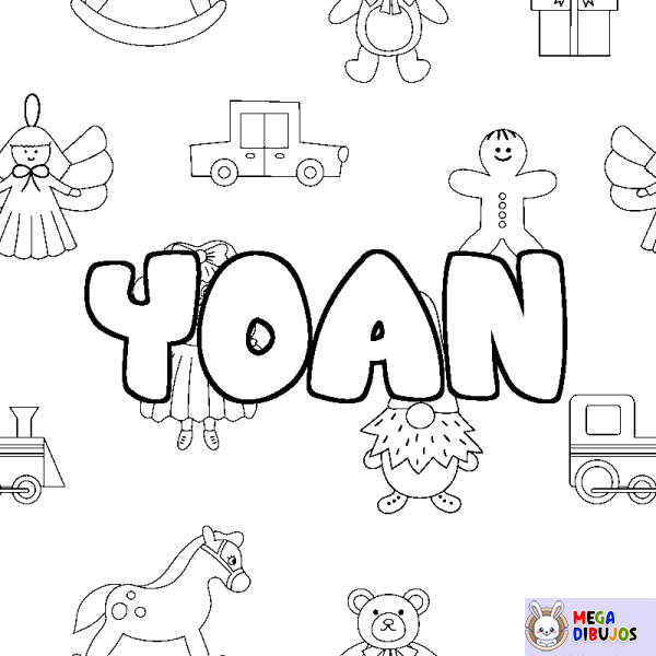 Coloración del nombre YOAN - decorado juguetes