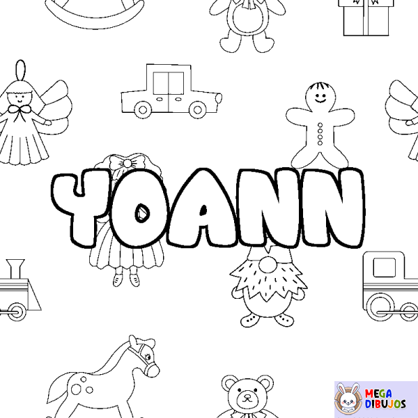 Coloración del nombre YOANN - decorado juguetes