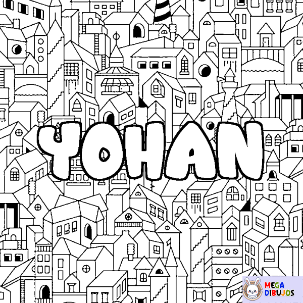 Coloración del nombre YOHAN - decorado ciudad