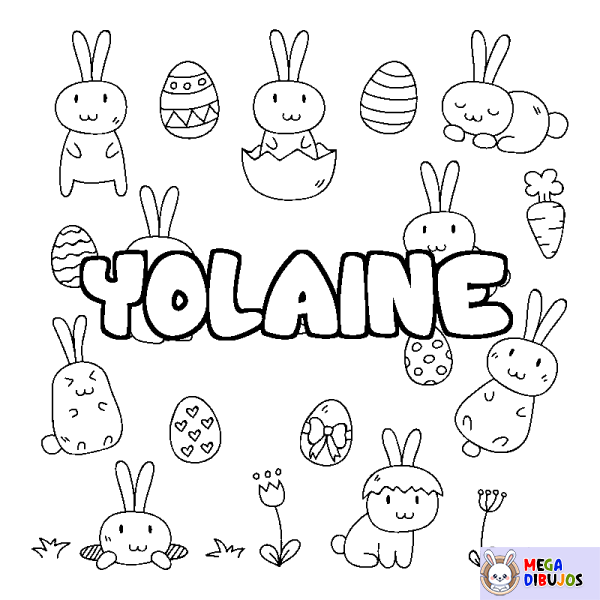 Coloración del nombre YOLAINE - decorado Pascua