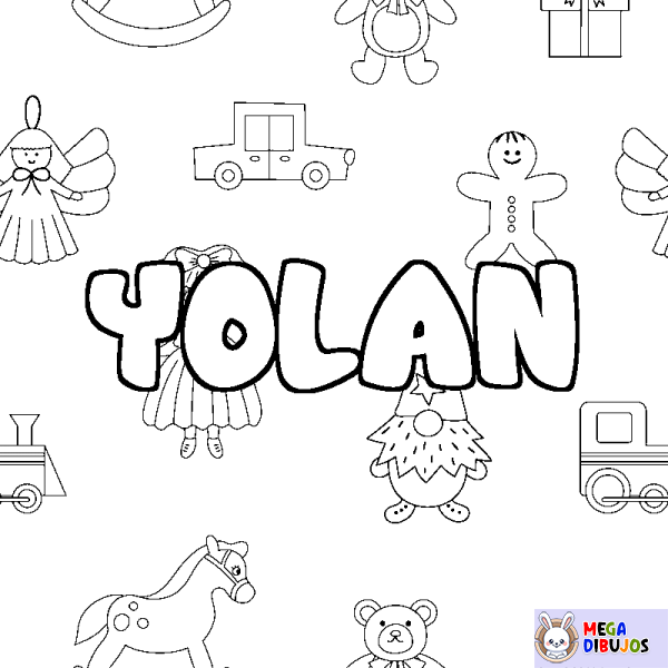 Coloración del nombre YOLAN - decorado juguetes