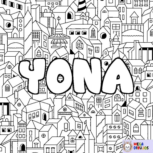 Coloración del nombre YONA - decorado ciudad