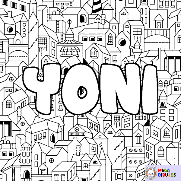 Coloración del nombre YONI - decorado ciudad