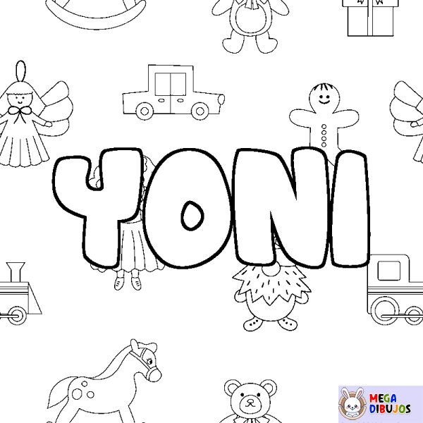 Coloración del nombre YONI - decorado juguetes