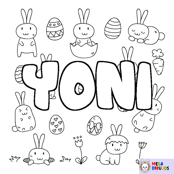 Coloración del nombre YONI - decorado Pascua