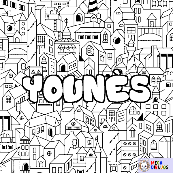 Coloración del nombre YOUN&Egrave;S - decorado ciudad